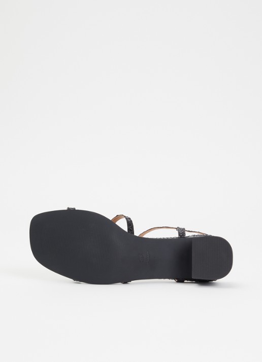 Dune London Justly sandalette met slangenstructuur - detail 5 zwart