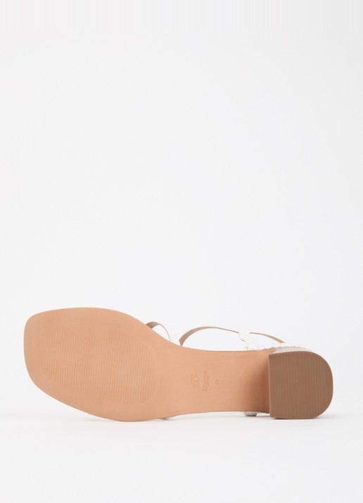 Dune London Justly sandalette met slangenstructuur - detail 4 wit