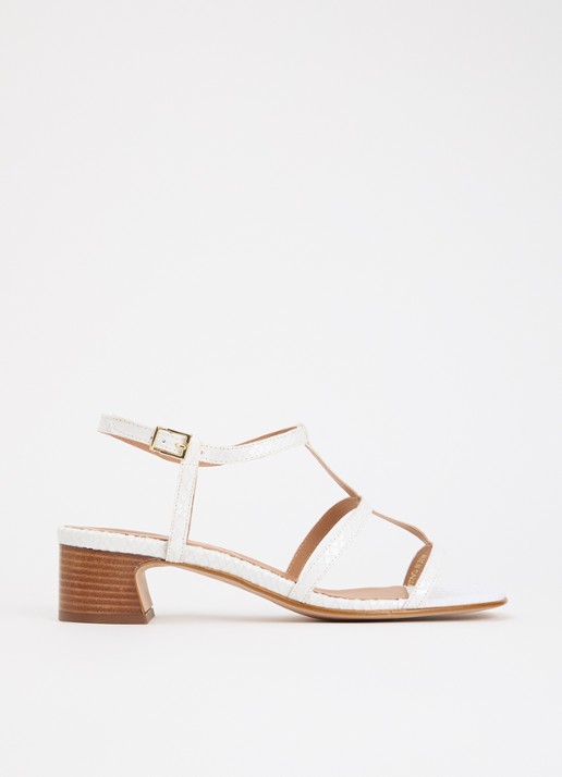 Dune London Justly sandalette met slangenstructuur