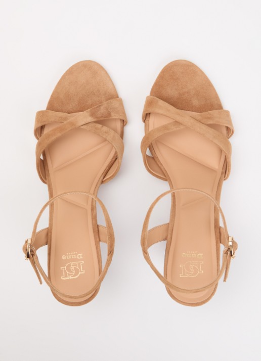 Dune London Kalans sandalette van suède - detail 3 camel