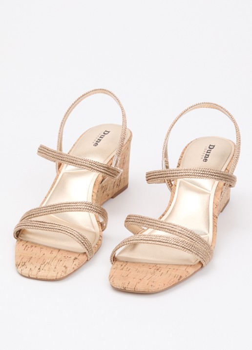 Dune London Kali sandalette met sleehak - detail 2 goud