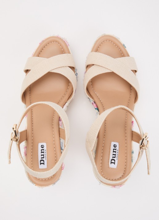 Dune London Kalmiah sleehak met borduring - detail 4 beige