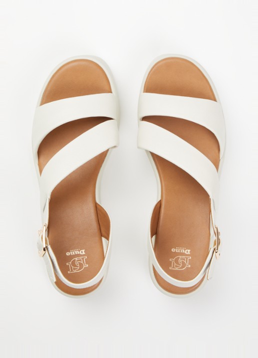 Dune London Karing sandalette van leer - detail 2 gebroken wit