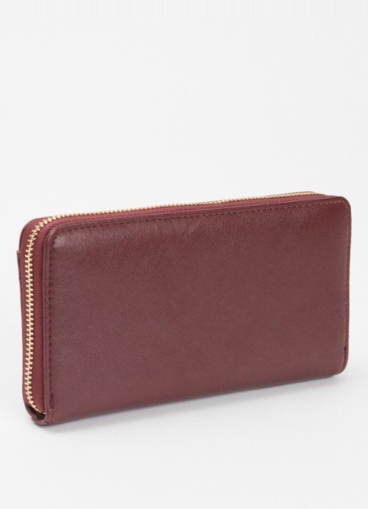 Dune London Kelbey portemonnee met logo - achterkant bordeauxrood