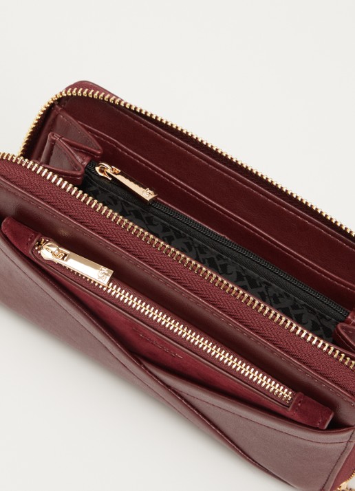 Dune London Kelbey portemonnee met logo - voorkant 3 bordeauxrood