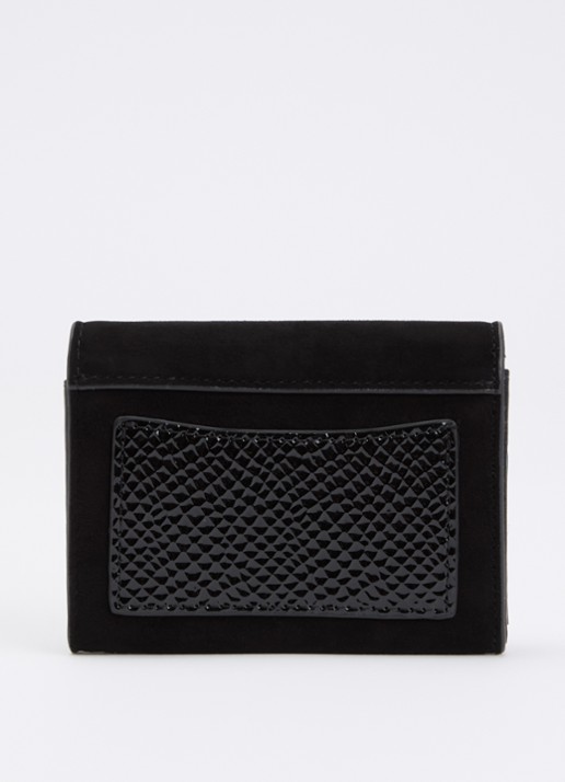 Dune London Kelsey overslagportemonnee met leren details - achterkant 4 zwart