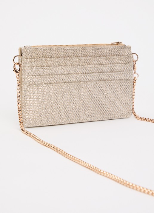 Dune London Kerrie clutch met afneembare schouderriem - achterkant goud