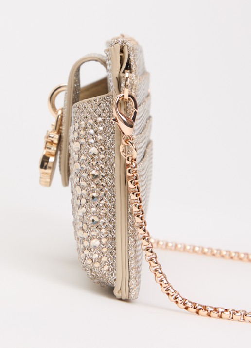 Dune London Kerrie clutch met afneembare schouderriem - detail 4 goud