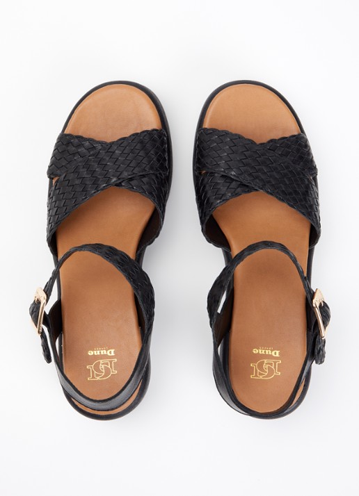 Dune London Kinleys sandalette van leer - detail 2 zwart
