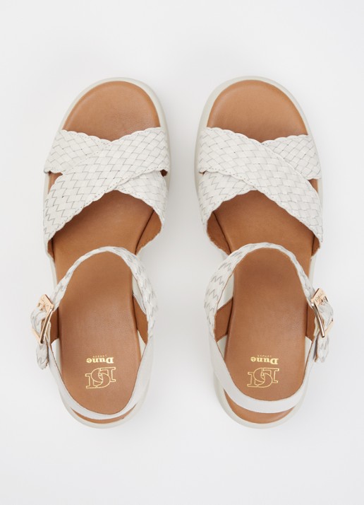 Dune London Kinleys sandalette van leer - detail 2 gebroken wit