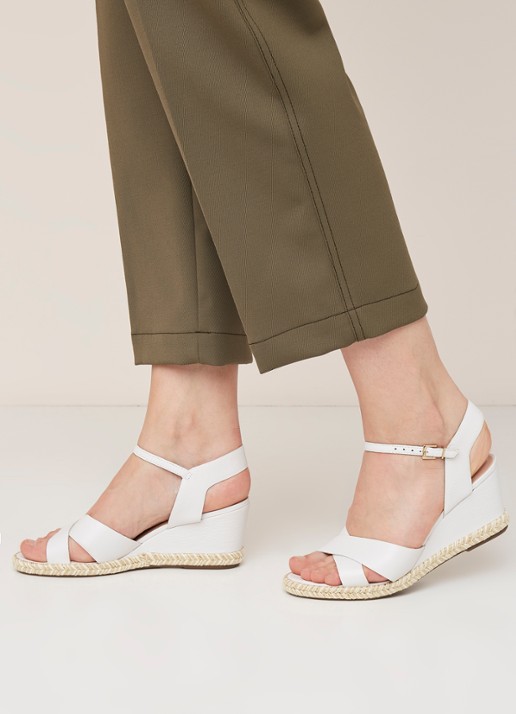 Dune London Kiwii sleehak van leer  - voorkant 2 wit