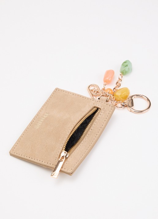 Dune London Klub sleuteletui met bedels - voorkant 2 beige