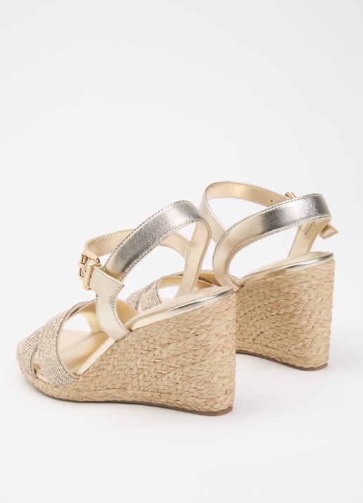 Dune London Kyro espadrilles met strass - achterkant goud