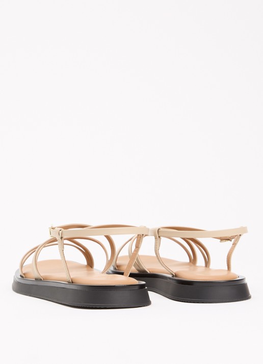 Dune London Laia sandaal van leer - achterkant 5 creme