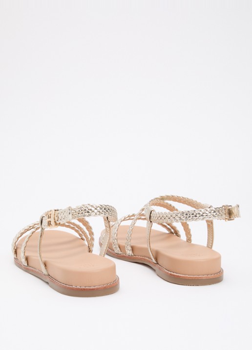 Dune London Laite sandaal met metallic finish - achterkant 2 goud