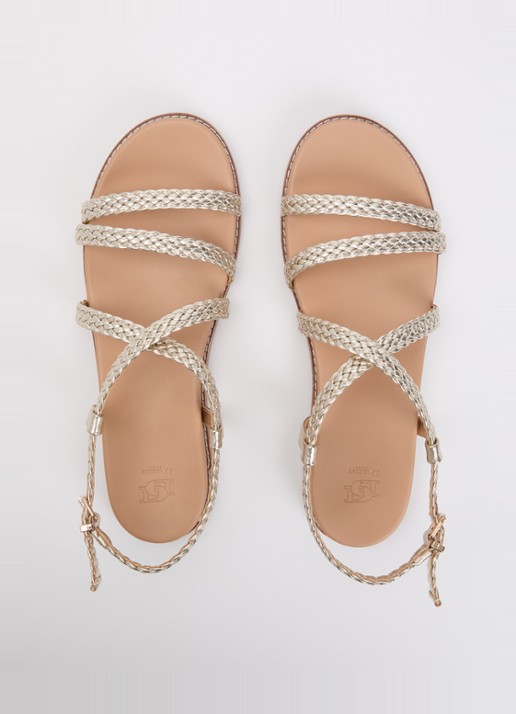 Dune London Laite sandaal met metallic finish - detail 4 goud