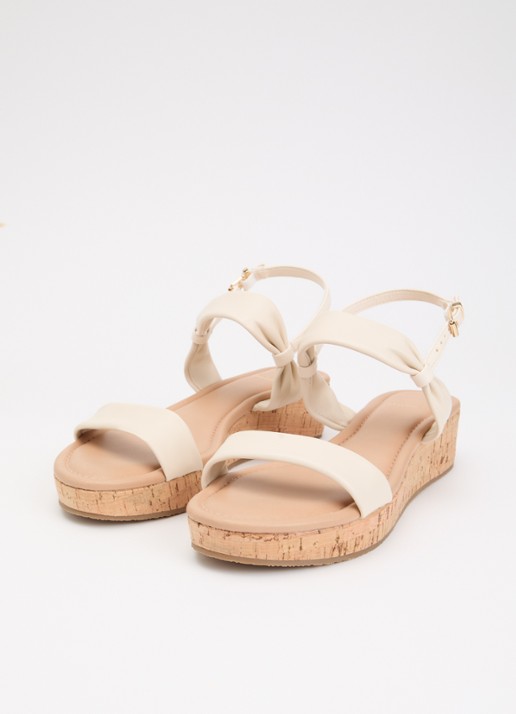 Dune London Laliz sandaal van leer - detail creme