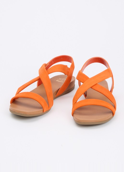 Dune London Landies sandaal van nubuck - detail 2 orange
