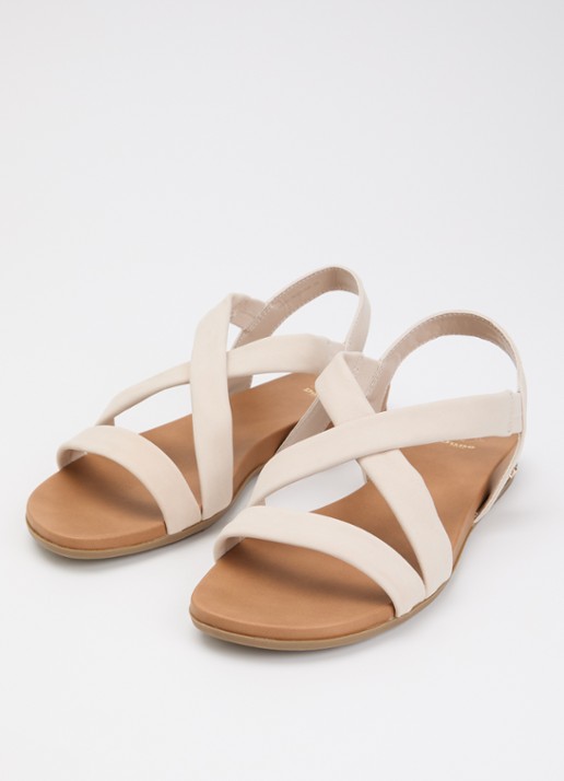Dune London Landies sandaal van nubuck - detail 3 creme