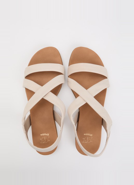 Dune London Landies sandaal van nubuck - detail 4 creme