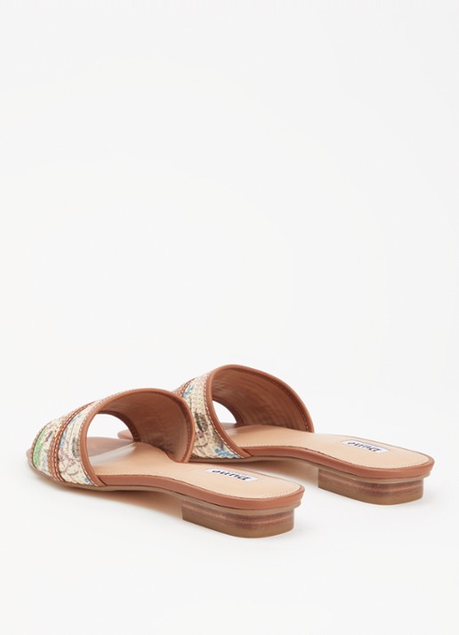 Dune London Leti sandaal met leren details - achterkant bruin