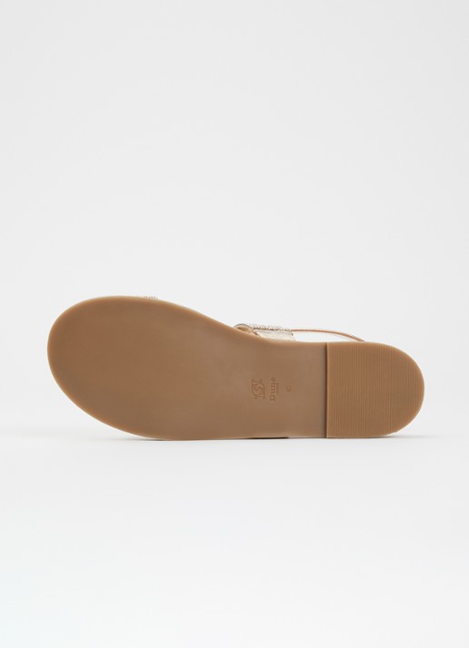 Dune London Levias sandaal met strass en metallic details - detail 3 goud