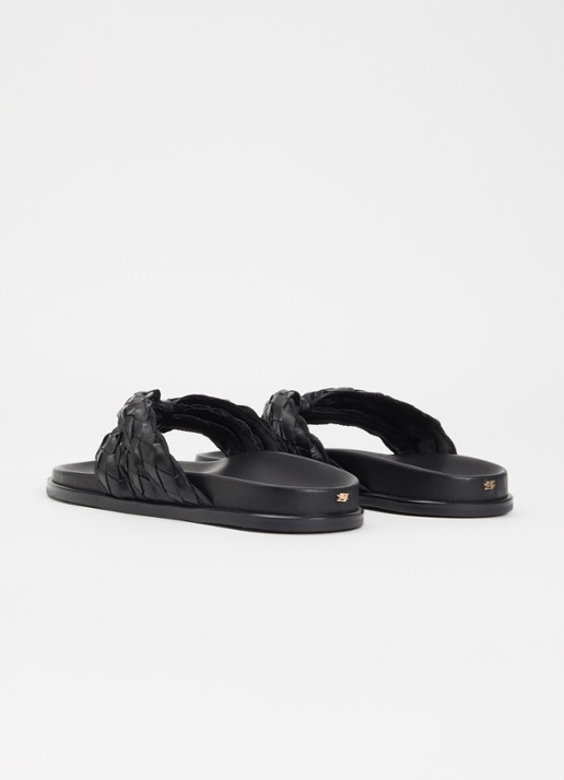Dune London Lindie slipper van leer - achterkant zwart