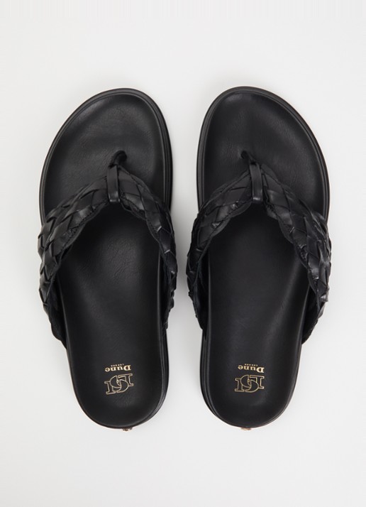 Dune London Lindie slipper van leer - detail 4 zwart