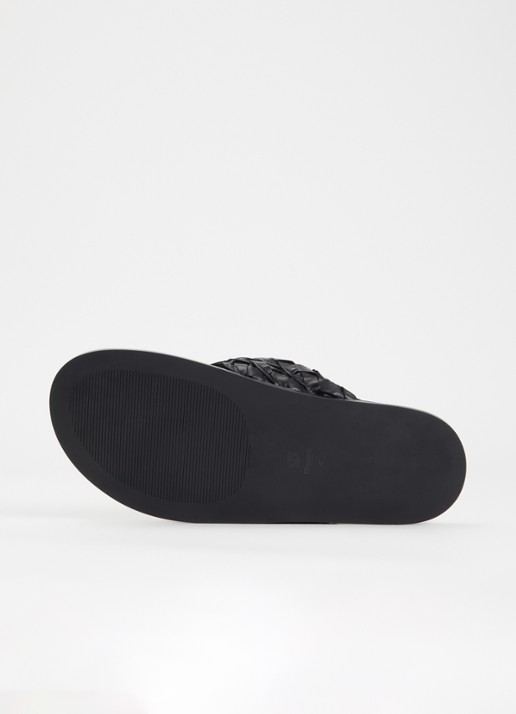Dune London Lindie slipper van leer - detail 5 zwart