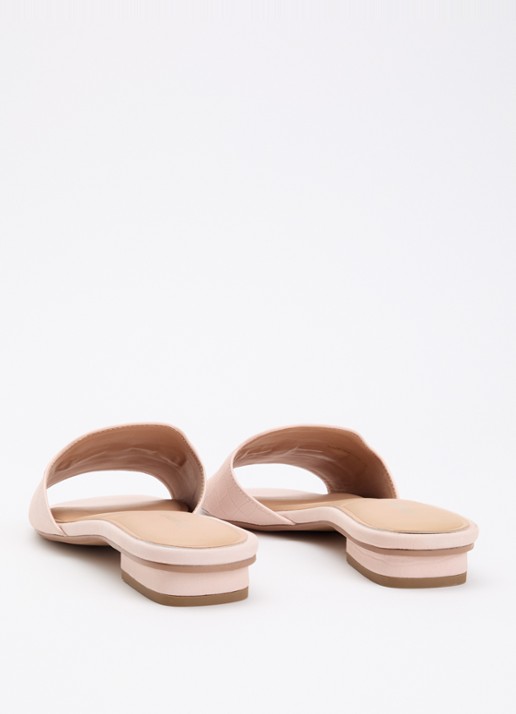 Dune London Lindo slipper van leer - achterkant 4 lichtroze