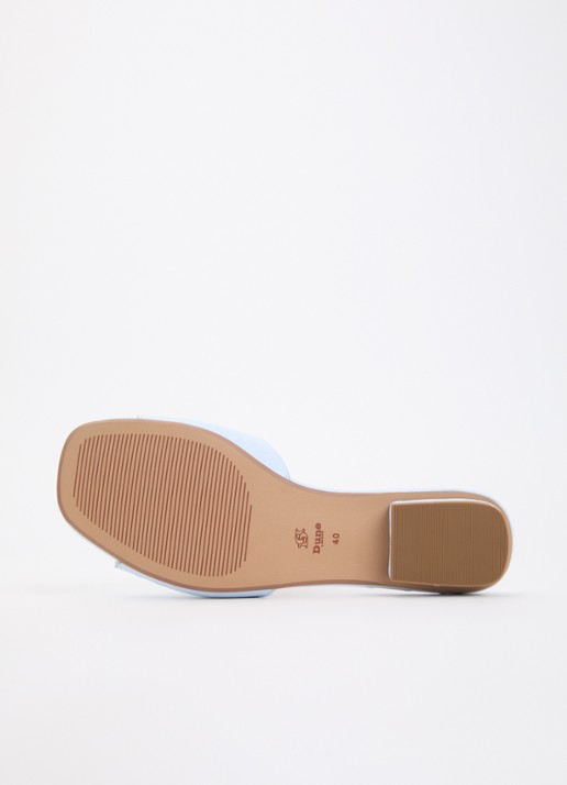 Dune London Lindo slipper van leer - detail 4 lichtblauw