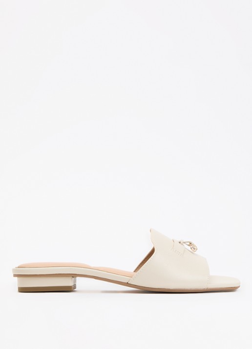 Dune London Lindo slipper van leer