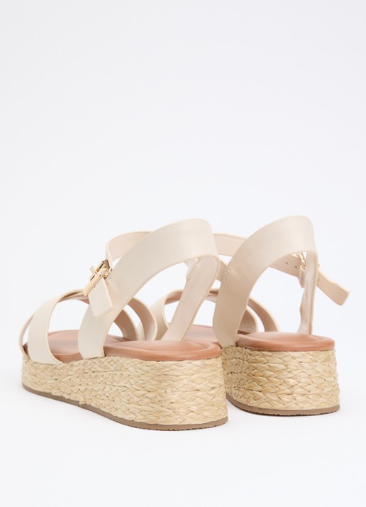 Dune London Littleton sleehak van leer - achterkant creme