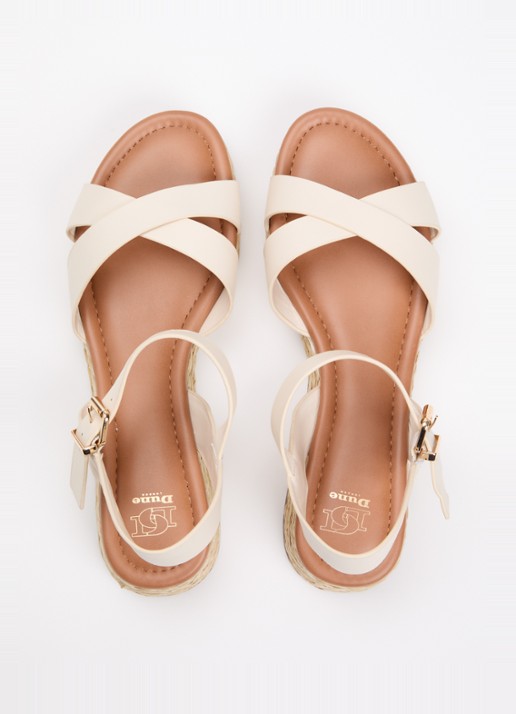 Dune London Littleton sleehak van leer - detail 4 creme
