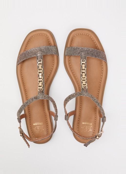 Dune London Lollipops sandaal van leer - detail 4 brons