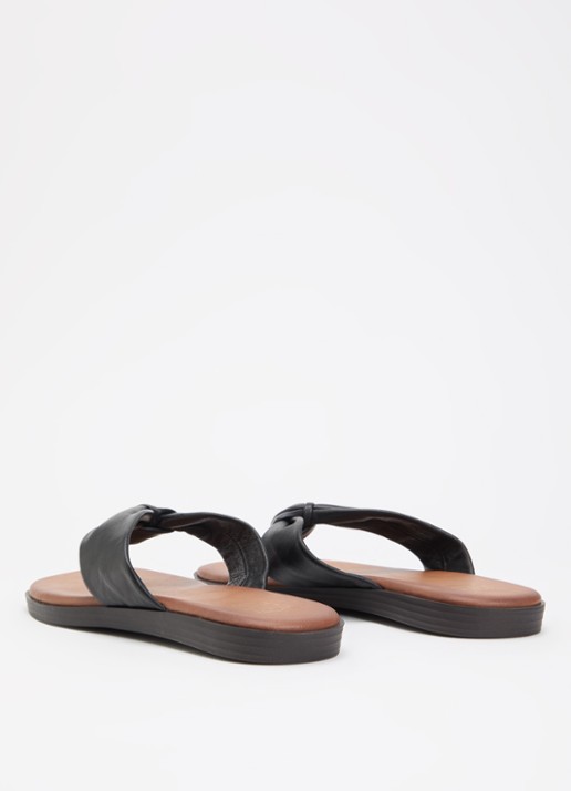 Dune London Looks slipper van leer - achterkant zwart