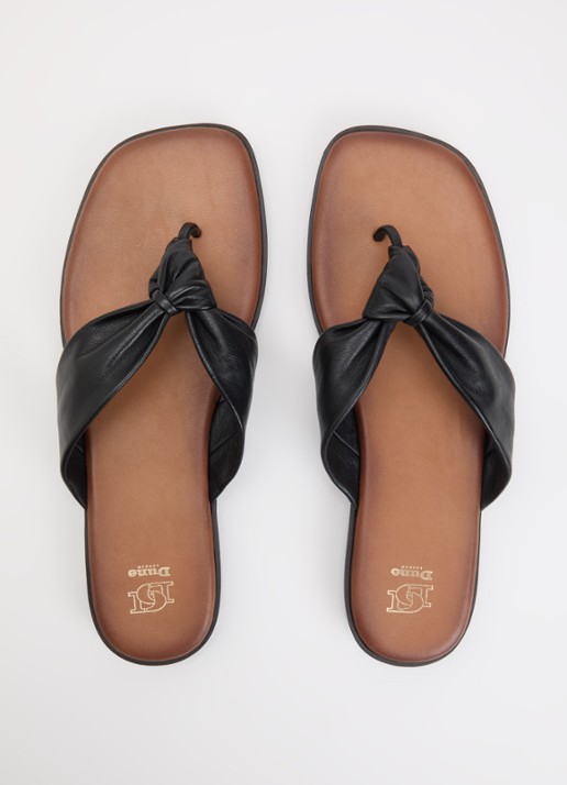 Dune London Looks slipper van leer - detail 3 zwart