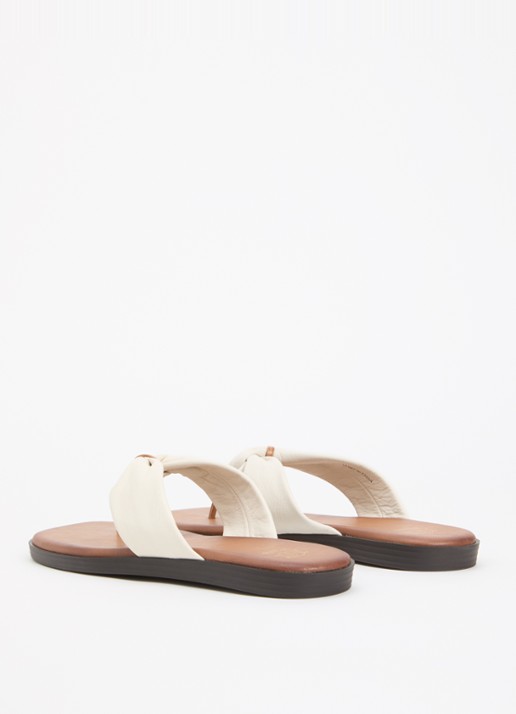 Dune London Looks slipper van leer - achterkant 2 creme