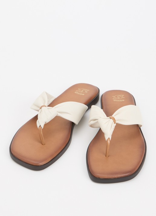 Dune London Looks slipper van leer - detail 3 creme
