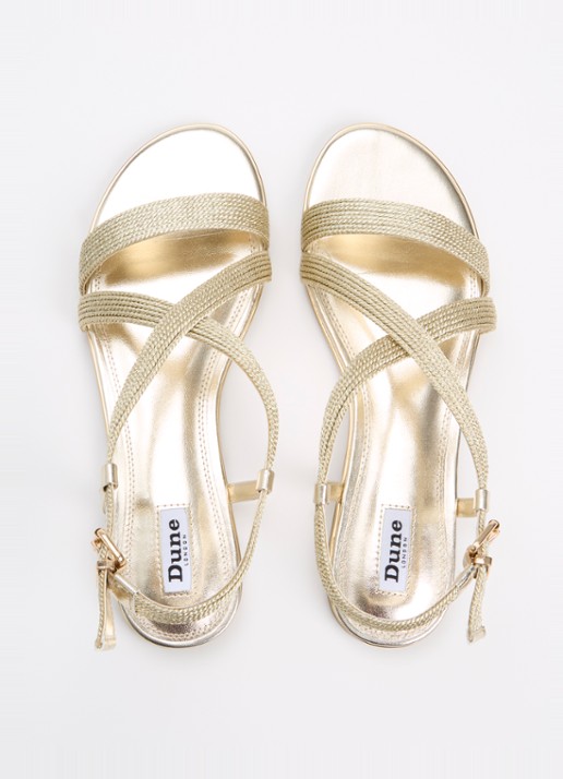 Dune London Lope sandaal met metallic finish - detail 2 goud