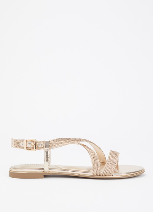 Dune London Lope sandaal met metallic finish
