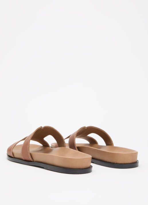 Dune London Loupas slipper van leer - achterkant 5 bruin