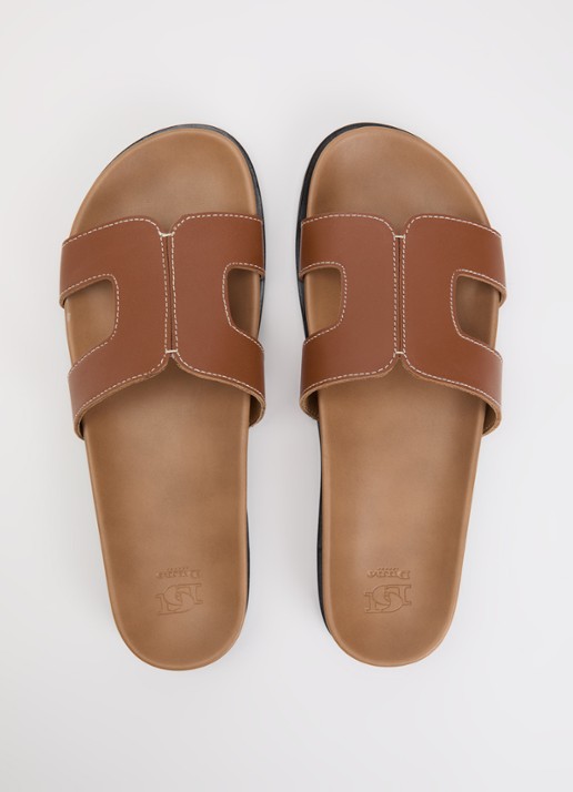 Dune London Loupas slipper van leer - detail 3 bruin