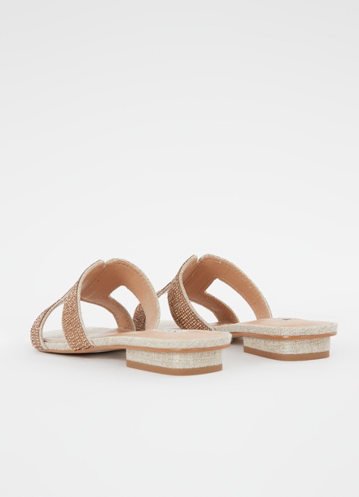Dune London Loupe sandaal - achterkant goud