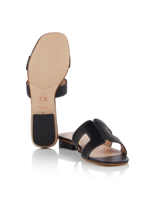 Dune London Loupe slipper van leer - detail 5 zwart