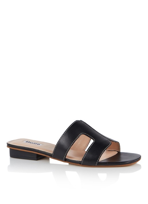 Dune London Loupe slipper van leer