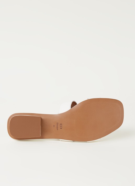 Dune London Loupe slipper van leer - detail 4 gebroken wit
