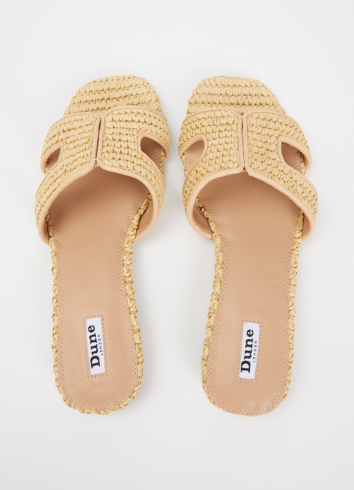 Dune London Loupes slipper van leer - detail 3 naturel
