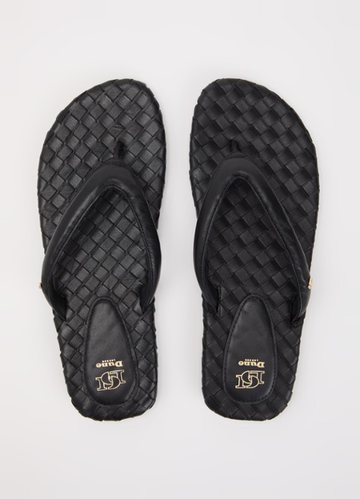 Dune London Lunare slipper van leer - detail 3 zwart