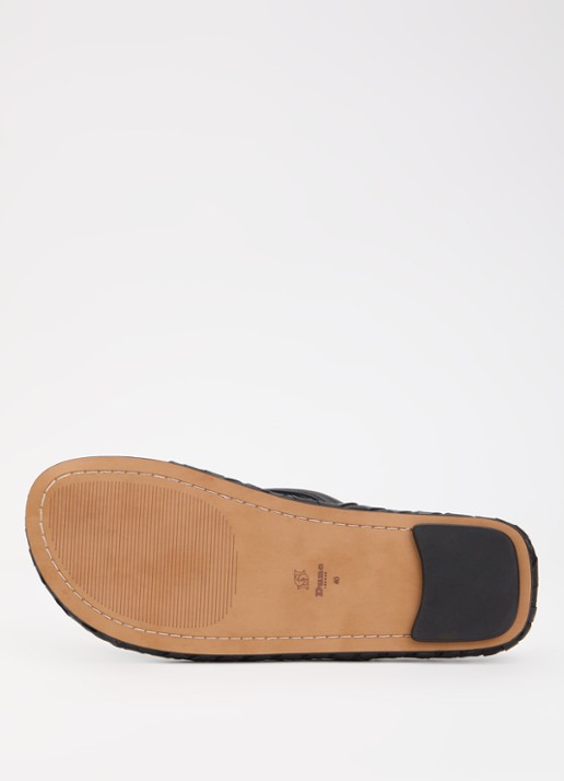 Dune London Lunare slipper van leer - detail 4 zwart